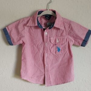 U.S. Polo Assn. Red and Blue Striped Kids Shirt